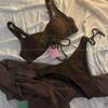New sexy solid color bikini swimsuit fashion striped pleated triangle swimsuit split swimsuit women