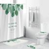 Tropical Green Plant Leaf Palm Cactus Shower Curtain Set Bathroom Curtain Anti-Slip Bath Mat Set Toilet Rugs Carpet Home Decor