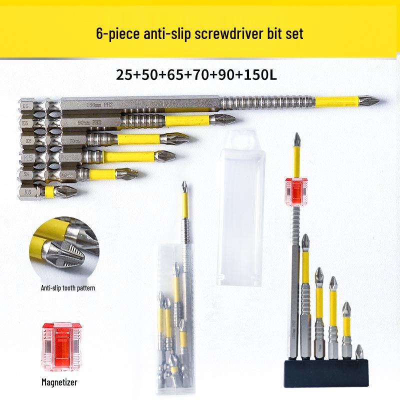 K5 Impact-Resistant Anti-Slip Magnetic Screwdriver Bit - Super Hard Phillips for Electric Drill