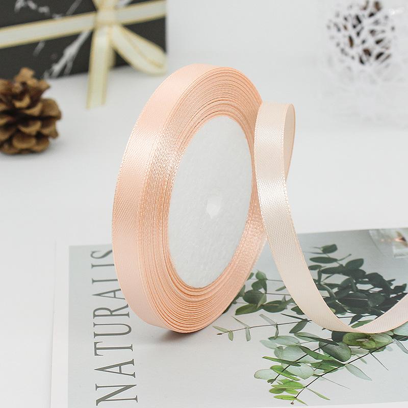 Factory Wholesale 1.5 Inches Single Sided Pastel Satin Ribbon Decorative Polyester Fabric Solid Logo Hair Gift Decoration