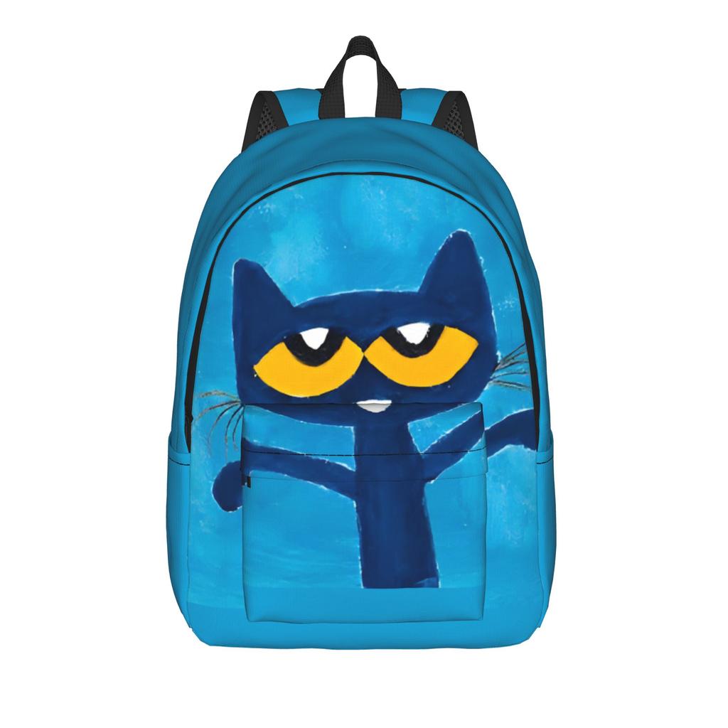 Cartoon Pete the Cat  Backpack for Men Women Fashion Student Work Daypack Groovy  College Shoulder Bag Durable