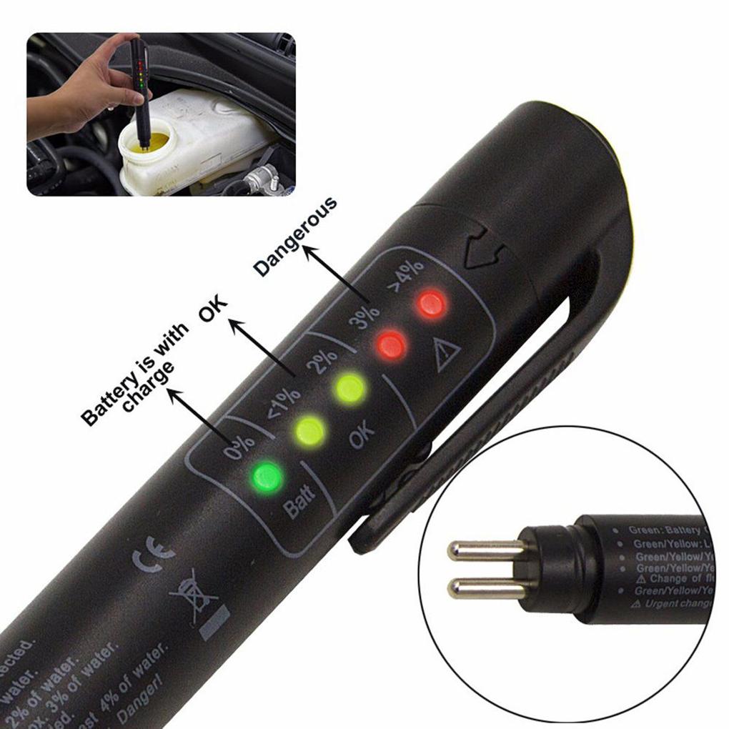 Car Brake Fluid Tester Auto Oil Detecting Pen LED Indicator Testing Tool Automotive Accessory Automobile Supplies
