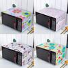 1Pc 35*100Cm Microwave Oven Dustproof Satin Cover With Storage Side Pockets Dust Cloth Household Printed Cover Modern Top Cover