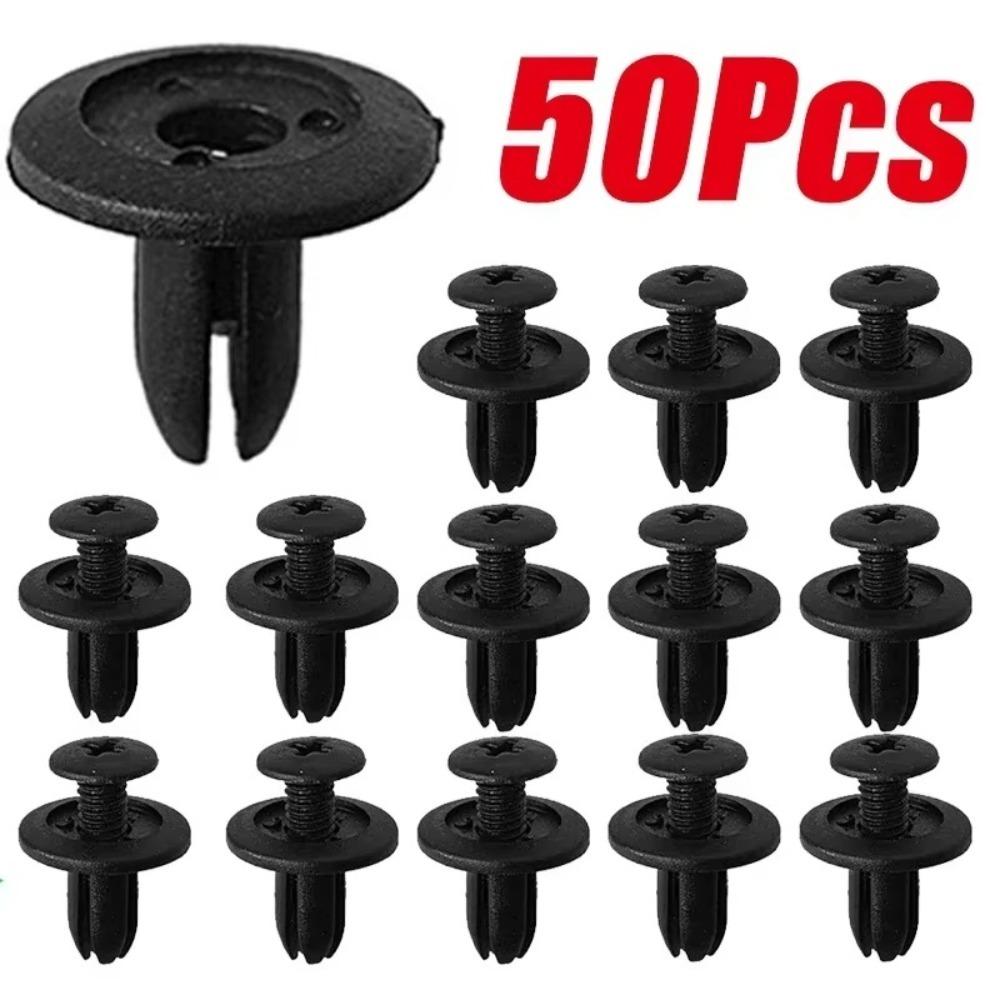 

50/100pcs Hole Push Type Bumper Fixing Clip Nylon Auto Fastener Car Expansion Screw 50pcs