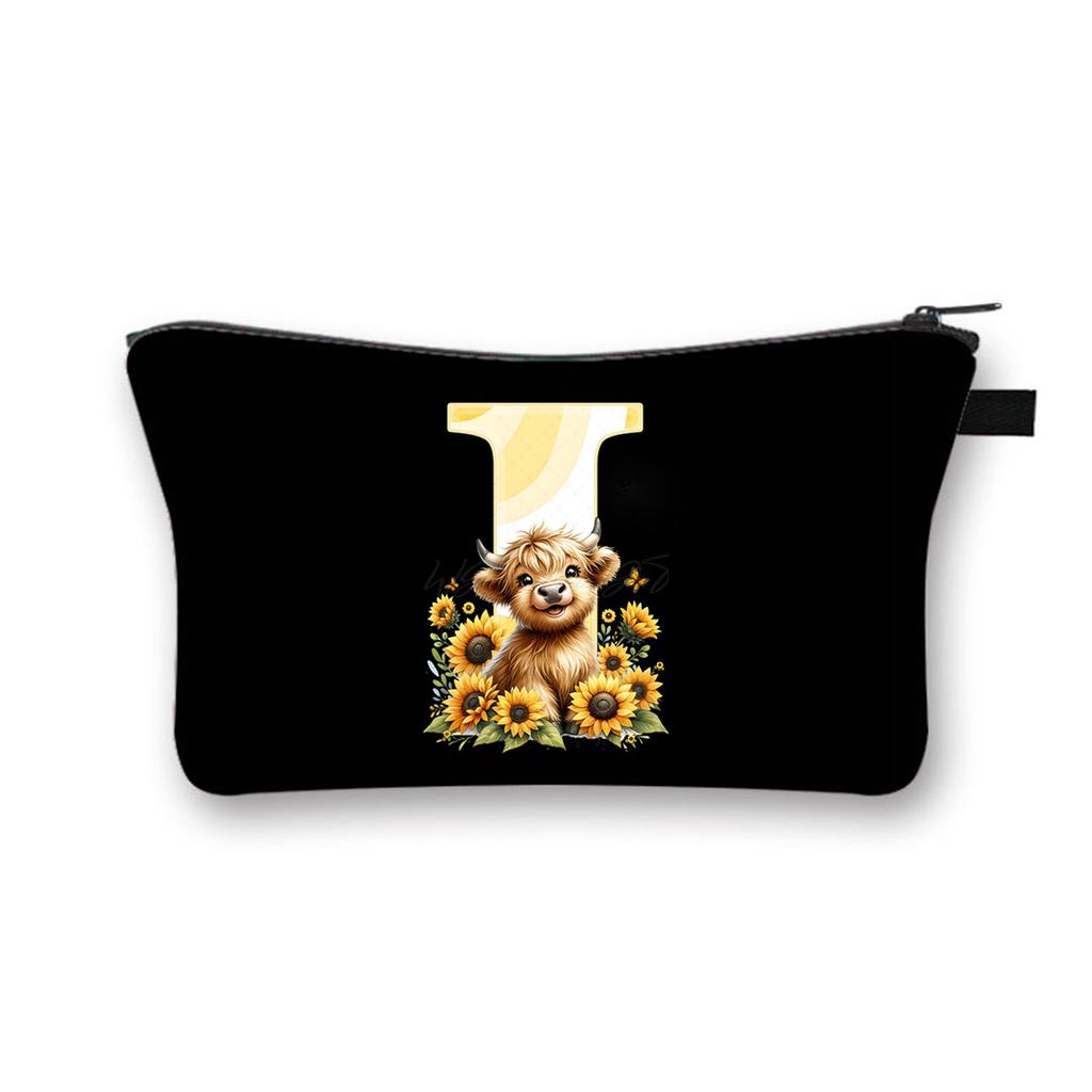 Letter printing primary school students stationery zipper pencil bag change bag multi-functional cosmetic bag storage bag