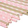 New 25 Pieces Stripe Paper Straws Disposable Straws Festival Event & Party Supplies Birthday Party Party Supplies 2025