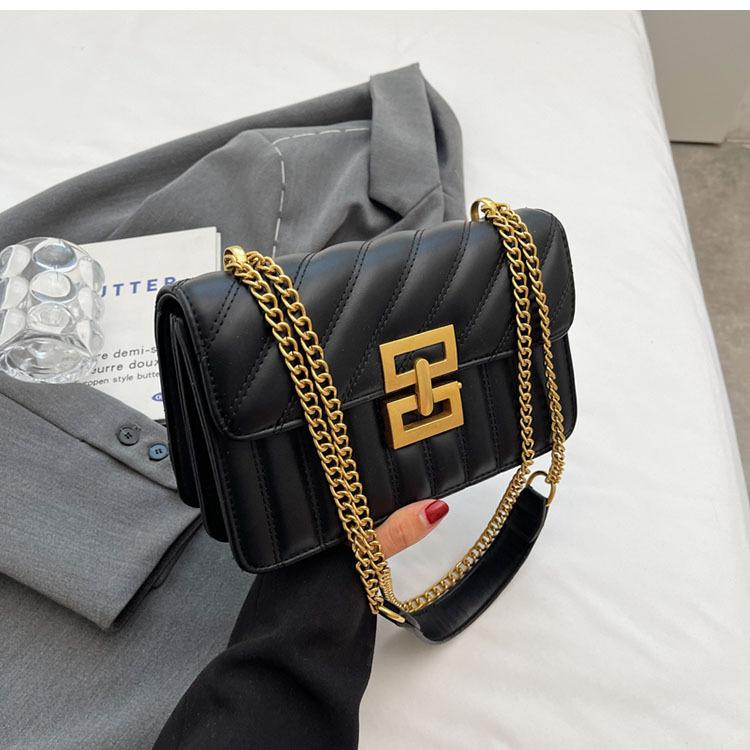 Autumn and Winter Retro Small Bag Women's New Popular Versatile Chain Messenger Bag Fashionable Shoulder Small Square Bag