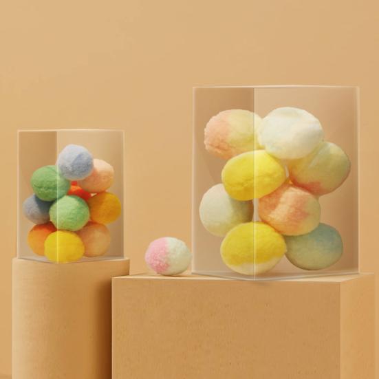 Katzen Spielzeug Farbe Bunt Macaron Farbe Weich Baumwolle Samt Plüsch Ball Sicher Beißen Kratzen Leise Leicht zu Reinigen Katzen Ball Spielzeug
