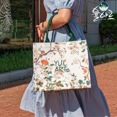 Korean Minhwa Hwahuido Square Canvas Tote Bag – Lightweight Daily Bag