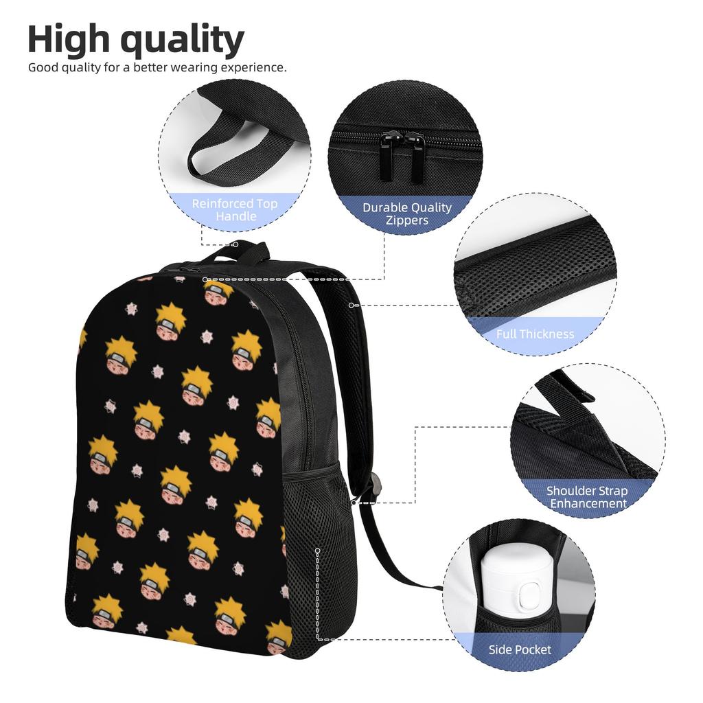 Customized N-Narutoes Uzumaki Backpacks Women Men Basic Bookbag for School College Anime Bags