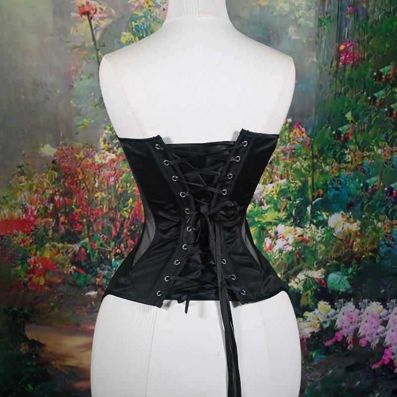Sexy European American Ins Style Cat Ear Shaping Mesh Satin Bustier Top