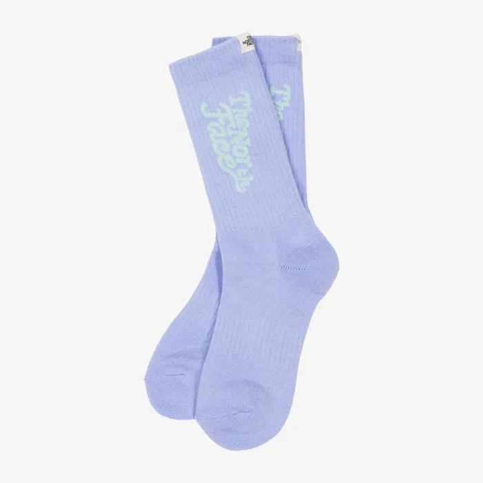 NY4MS01J White Label Lettering Socks BABY BLUE