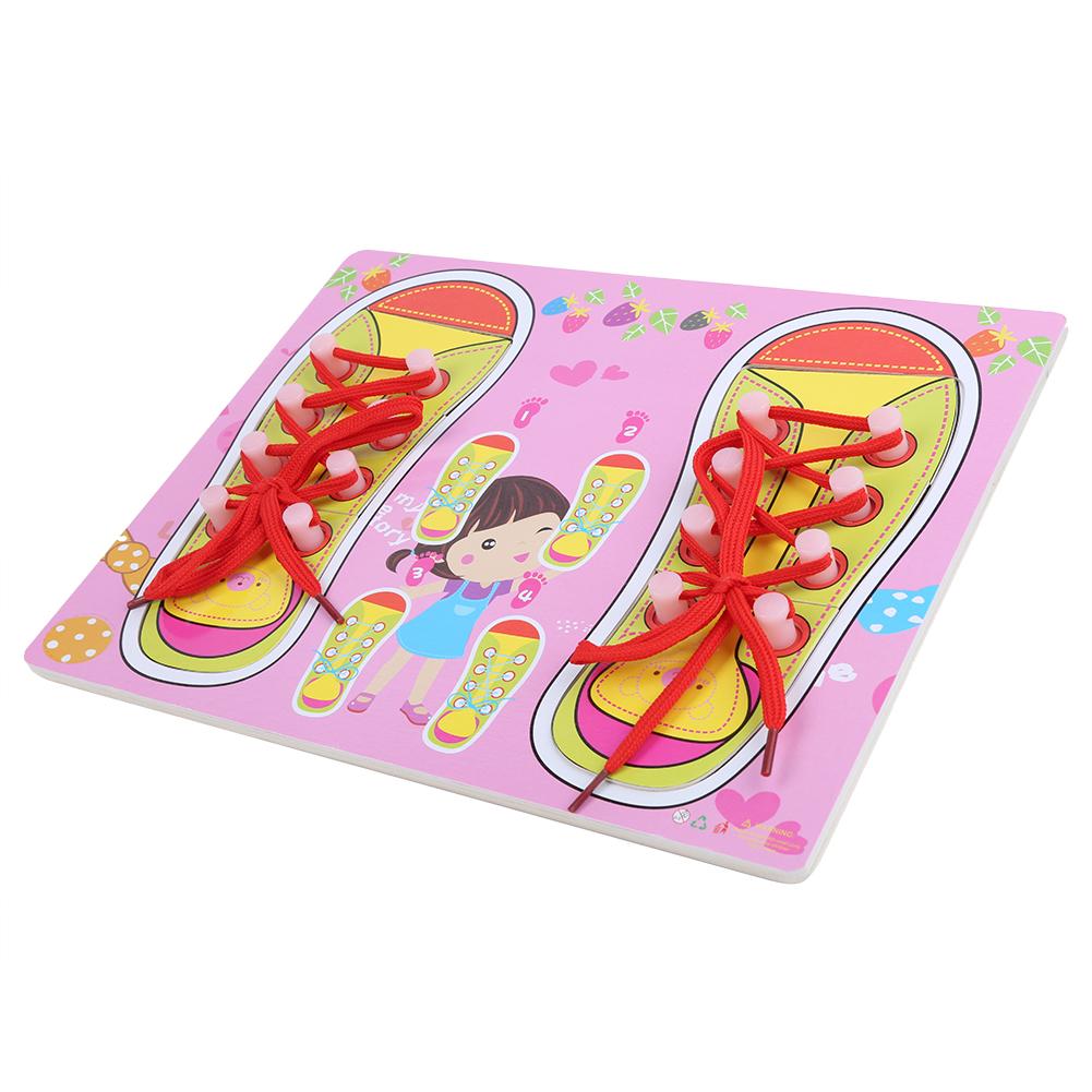 Learning to Tie Shoes Toy Wooden Dress Learning Baby Educational Toy Infant Gift