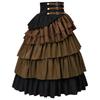 Women's Steampunk High-Waisted Ruffled Skirt for Cosplay