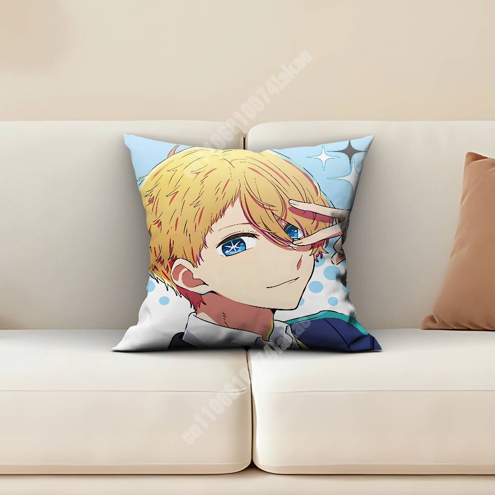 Oshi no Ko Hoshino Ai Aquamarine Ruby Sofa Couch Pillow Cover Cushion Case Cozy Bedroom Accent Studio Furnishing
