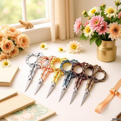 European Retro Stainless Steel Embroidery Scissors for Handcrafts & Needlework