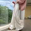 Casual Knitted Flare Striped Pants Women's Clothing Loose Basic Autumn Winter High Waist Fashionable Drawstring Ruffles Trousers