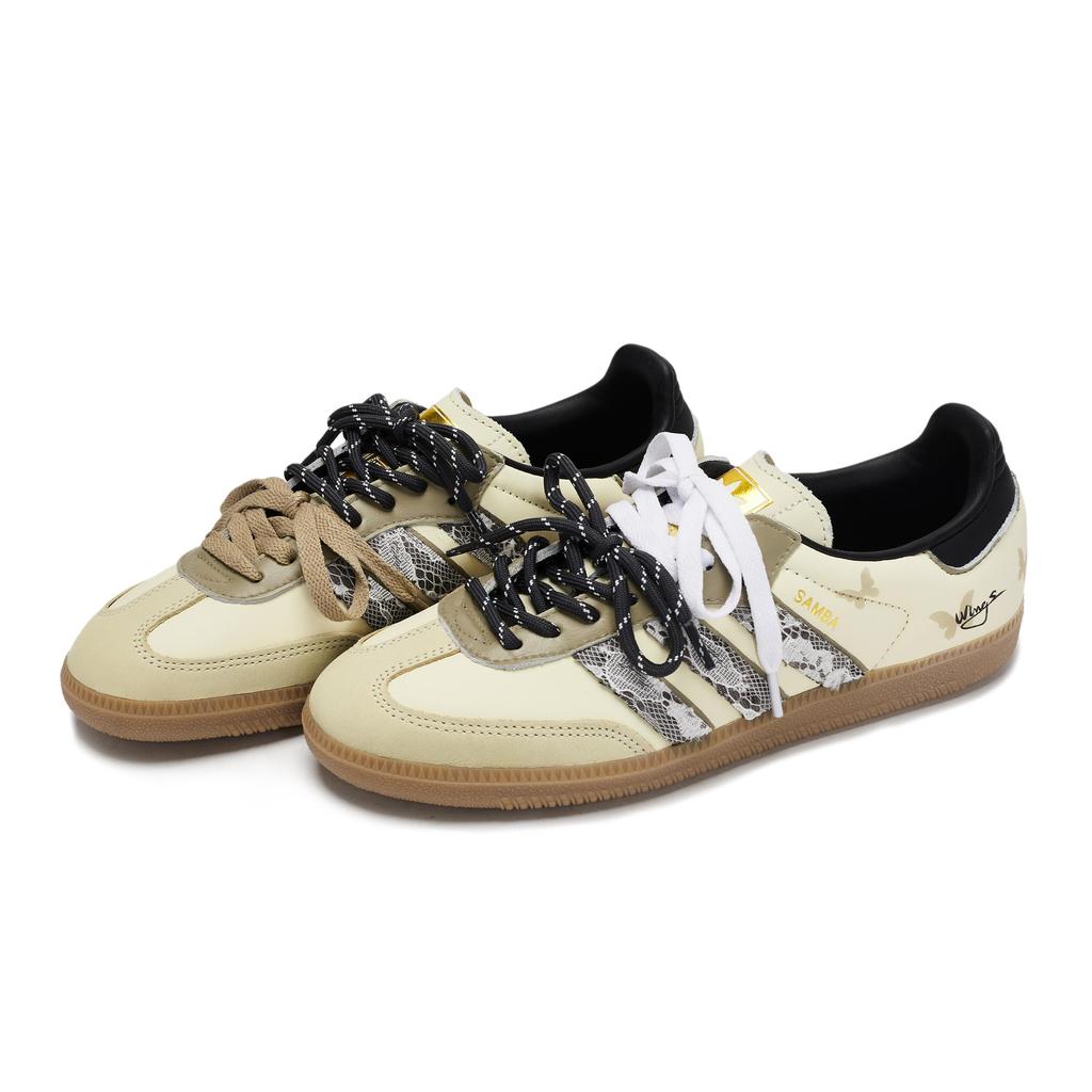 adidas Originals SAMBA OG Bundeswehr Sneaker Damen Low Top Schwarz/Beige/Braun ID0478(Team1189-)