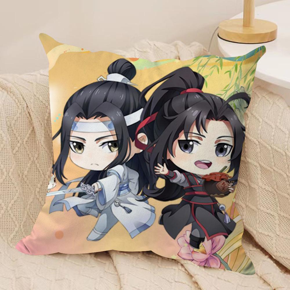 MMo DDao ZZu SShi Cushion Cover Soft Plush Fabric DoubleSided Printed Sofa Cushion Cover for All Seasons Home Decor Gift
