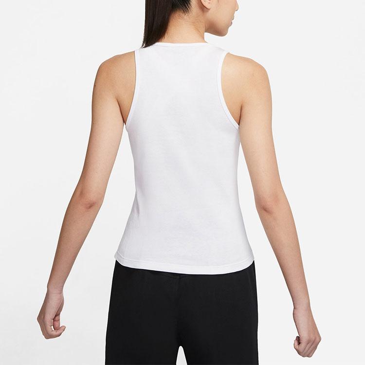 Nike Sportswear Essentials Embroidered Logo Training Tank Top Women Tops White CZ9815-100
