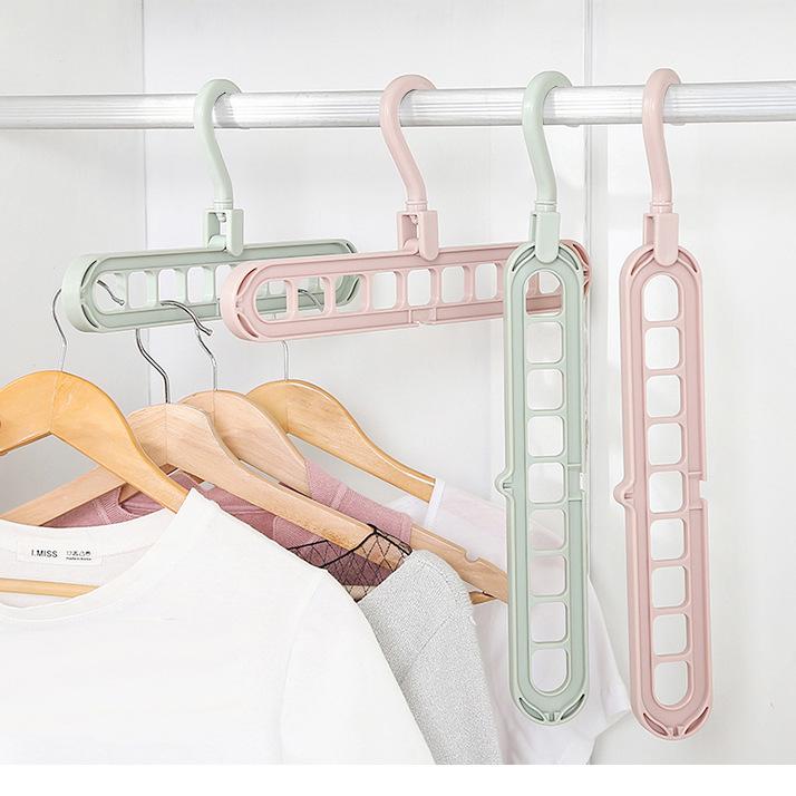 Multifunktionaler Neun-Loch-Kleiderbügel Haushaltslagerung Kleiderständer Kleiderschrank Faltbar Schrumpfend Magisch Drehend 9-Loch-Kleiderbügel