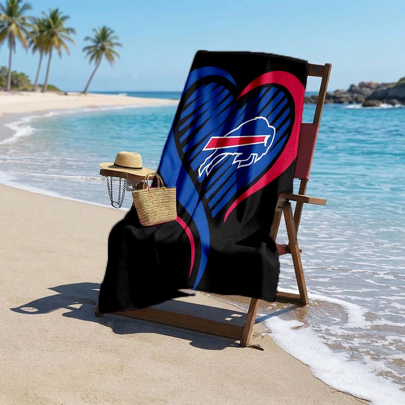 Bills Team Fashion Beach Towel: Ideal for Summer Adventures Soft, absorbent and quick drying suitable for swimming and bathing