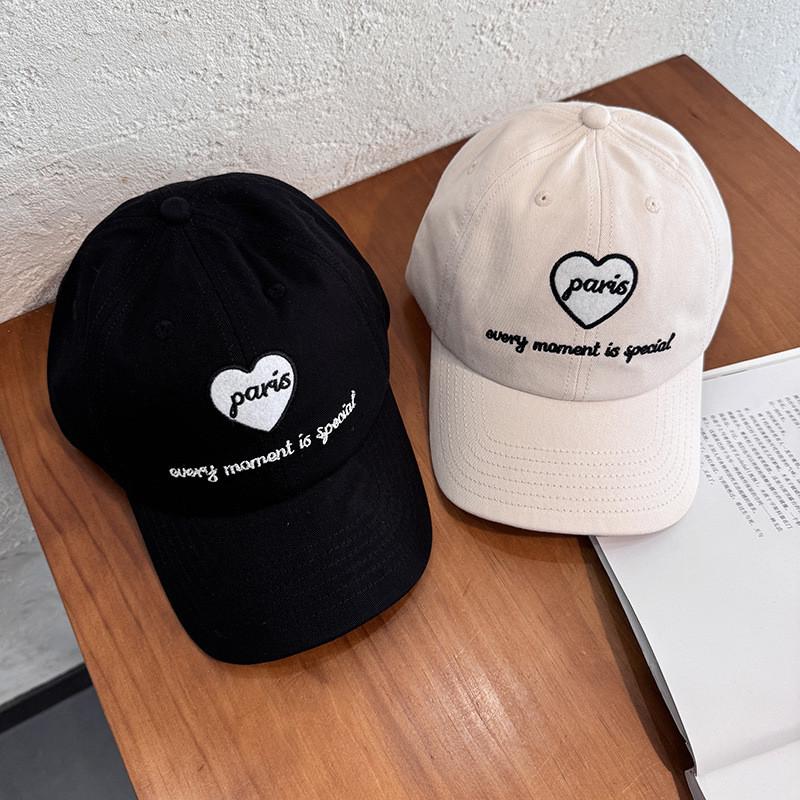 Letter Heart Embroidery Women Baseball Cap With Curved Brim For Outings Casual