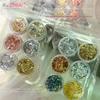 6 Gläser Nagelflocken Goldfolienpapier Set Gold Silber Unregelmäßige Pailletten Nagelkunst Pailletten Dekorationen Glitzer Aufkleber Für Maniküre