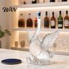 Light Refracting Liquor Bottle Goose Shaped Whiskey Decanter, 3D Animal Glass with Stopper, Art Collectible Decanter Novelty Wine Dispenser