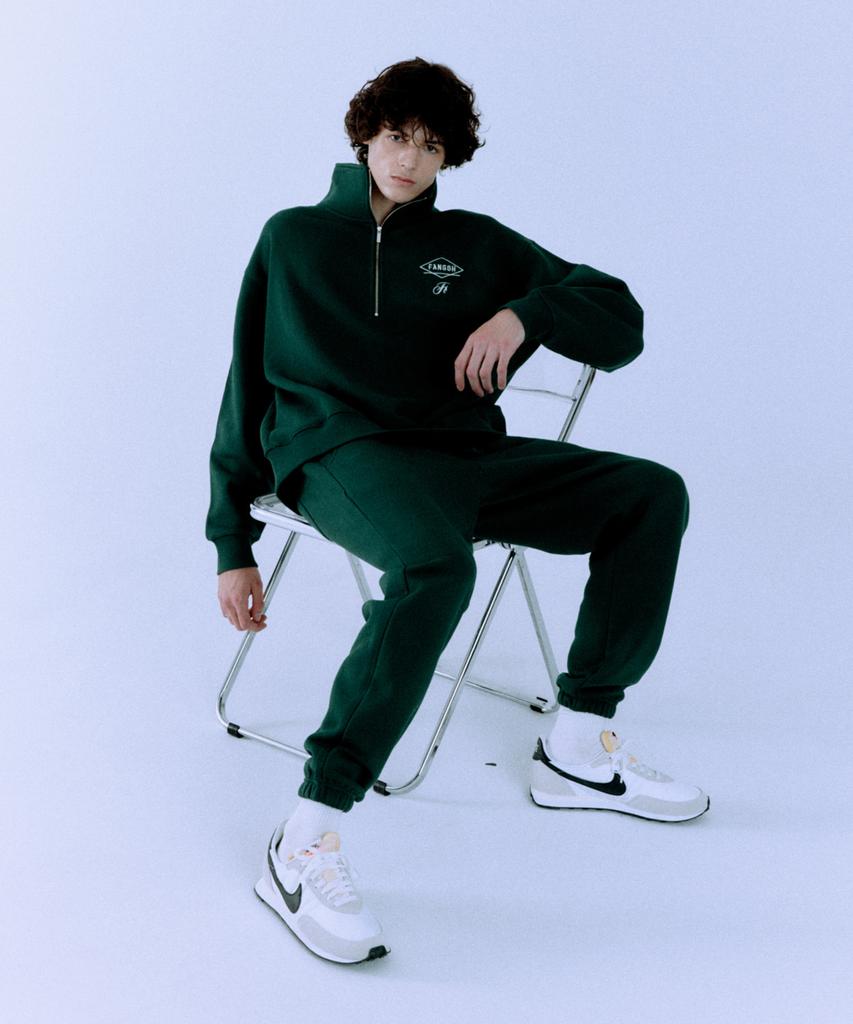 FANGOH F-Logo Embroidered Jogger Pants D/Green