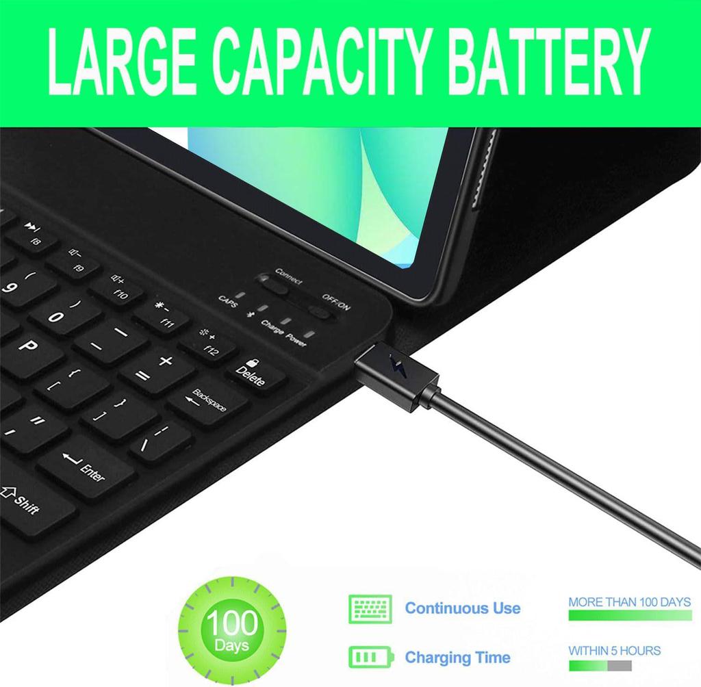 Compatible Samsung S10 FE+ Backlit Bluetooth Keyboard Protective Case, 13.1 Inch Galaxy Leather Case with Mouse