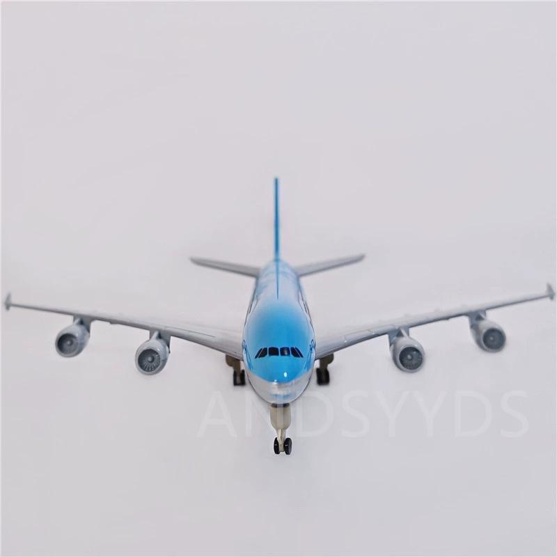 Diecast Airplane 20cm A380 Metal Alloy Korean Airways Aircraft Model Aviation 1/400 Scale Model Collection Display Ornaments