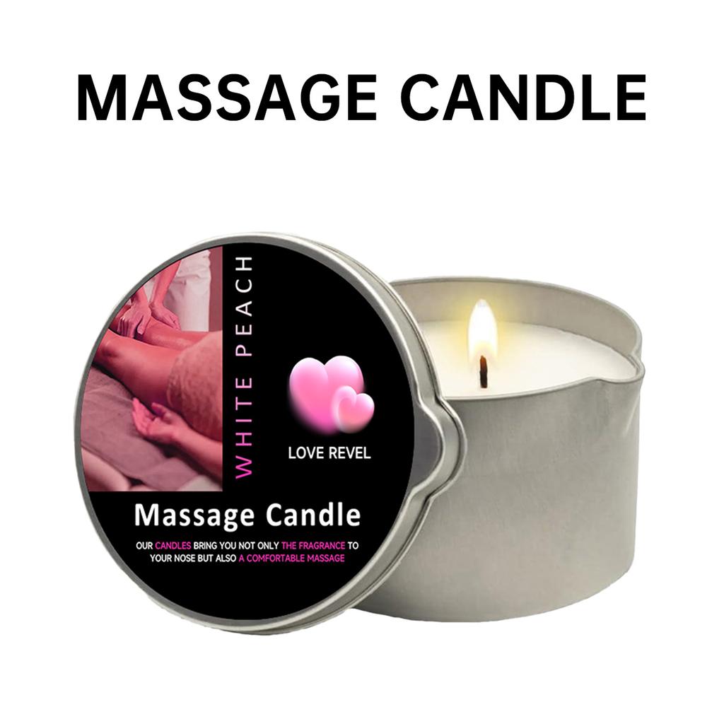 Massage Oil Candle Amber Vanilla 2oz Aromatherapy Candle with Soy Wax Moisturizing Christmas Home Decoration Candle Holders Gift