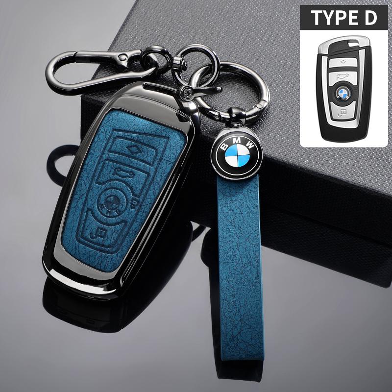 Alloy Leather Car Key Cover Shell Keychain For BMW F20 F30 G20 F31 F34 F10 G30 F11 X3 F25 X4 I3 M3 M4 1 3 5 7 Series Accessories jbvr38
