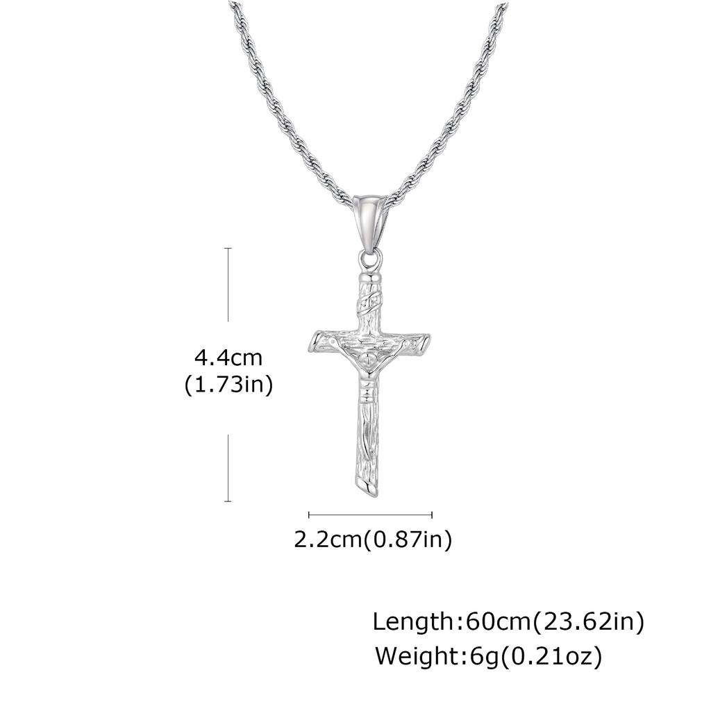Stainless Steel Catholic Cross Necklace for Men,St. Benedict's Catholic Crucifix Pendant Necklace,Religion Gothic Jewelry Gift
