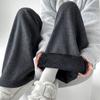 Real autumn and winter new glutinous rice pants women's high waist loose drape straight casual wide-leg pants thickened and velvet pants