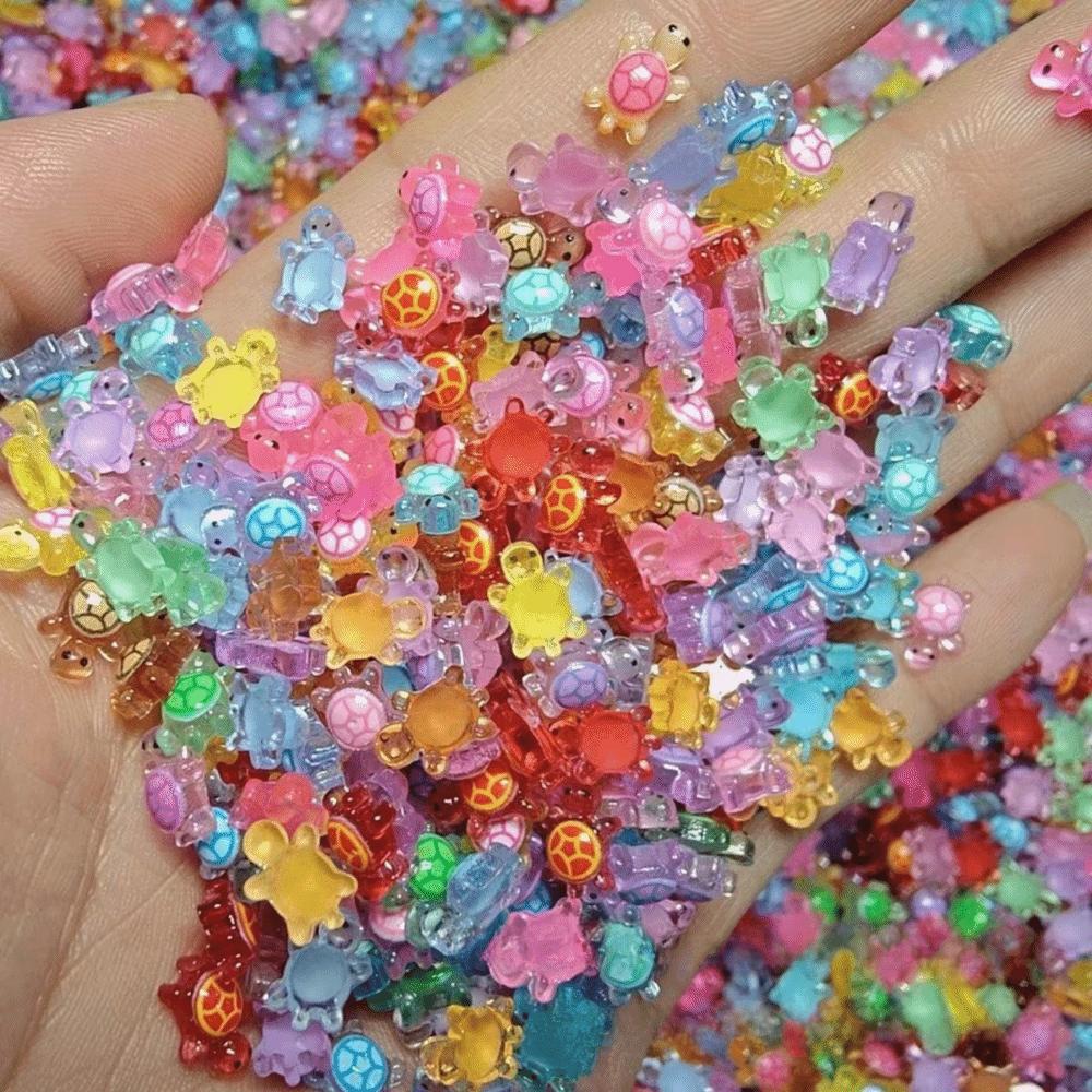 100Pcs Cartoon Mini Resin Animals Glow-in-the-dark Miniature Figurines for DIY Hairpin Phone Case