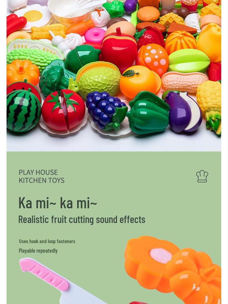 Cross-Border Pretend Kitchen Playset: Educational Toy for Girls Ages 3-6, Includes Fruit Cutting Set