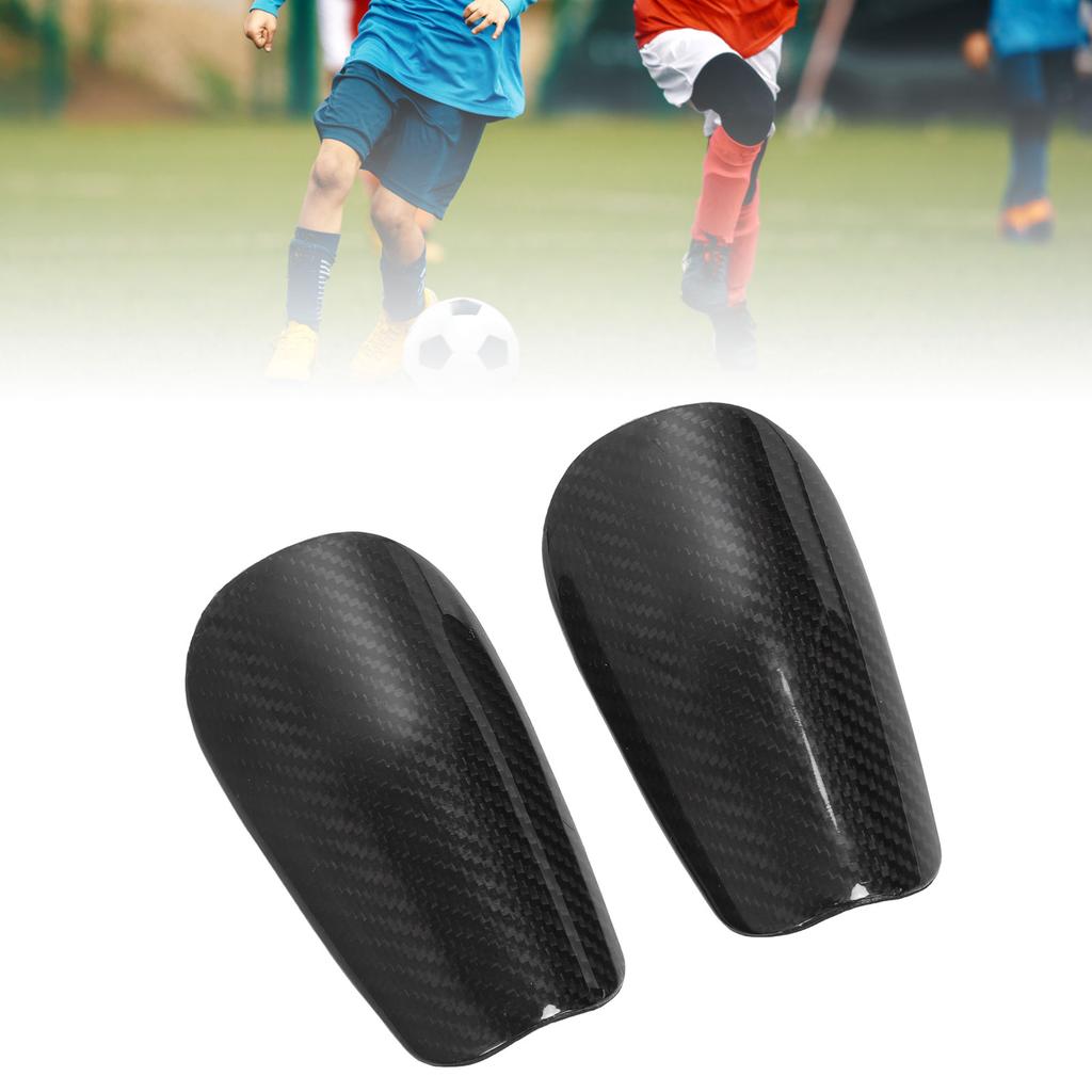 2 Pcs Soccer Shin Guard Super Lightweight High Strength Carbon Fiber EVA Foam Cushioning Football Shin Pad Black