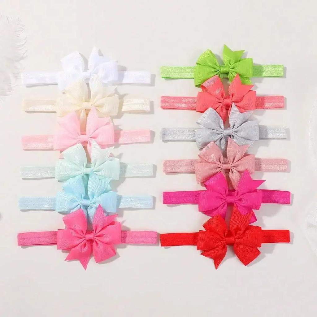 6pcs Baby Girl Headband Newborn Kids Children Rubber Bandage Bands Elastics Hair Accessory Hairbands  Bowknot Hair Accessories