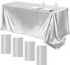 4 Packs Satin Tablecloth Overlay Table Cover Rectangle Bright Smooth Fabric Table Decoration for Wedding Banquet Party Events