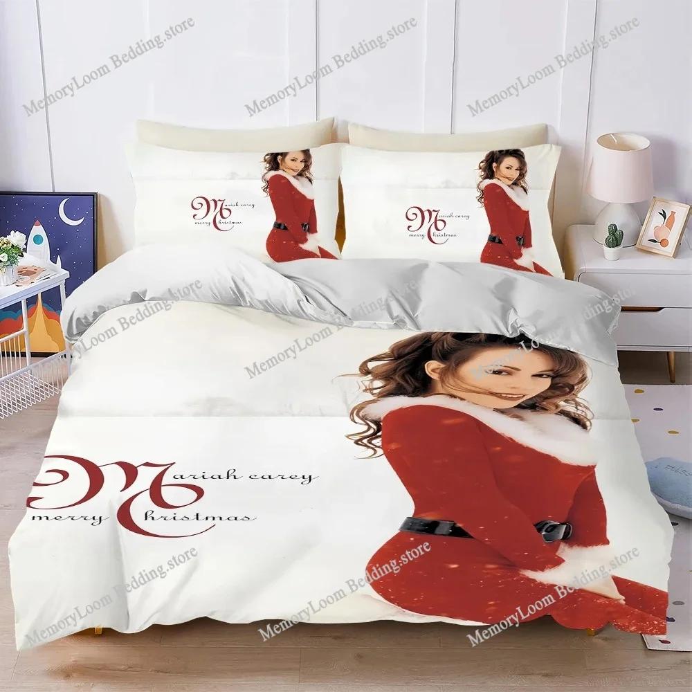Sängerin Mariah Carey Hier für alles Bettwäsche-Set Stil Bettwäsche Weiche Waschbaumwolle Bett Studentenwohnheim Geschenk Heimtextilien