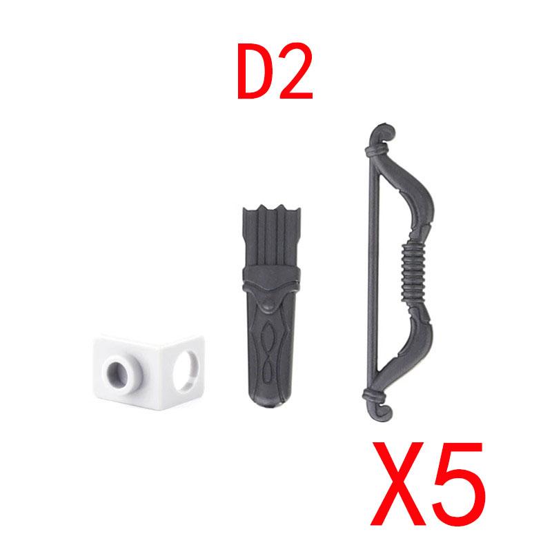 MOC Medieval Building Blocks Military Figures Accessories Soldier Weapons Bow Spear Crossbow Brick Helmet Sword Toy Gift X058
