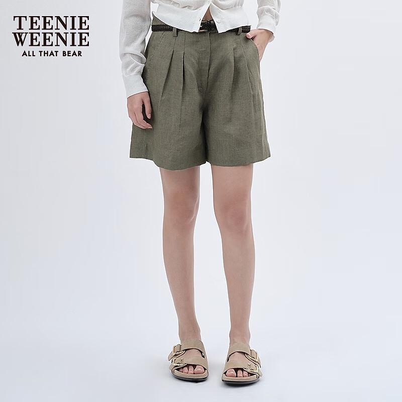 Teenie Weenie Women's Linen Blend Casual Wide-Leg Shorts