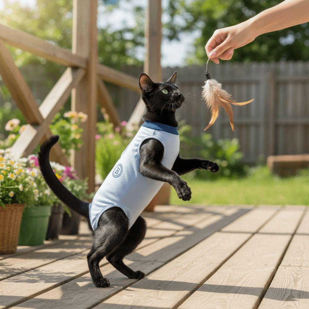 Breathable Cat Recovery Suit Thin Cat Weaning Suit Cute Cat Sterilization Clothes Post-Surgery