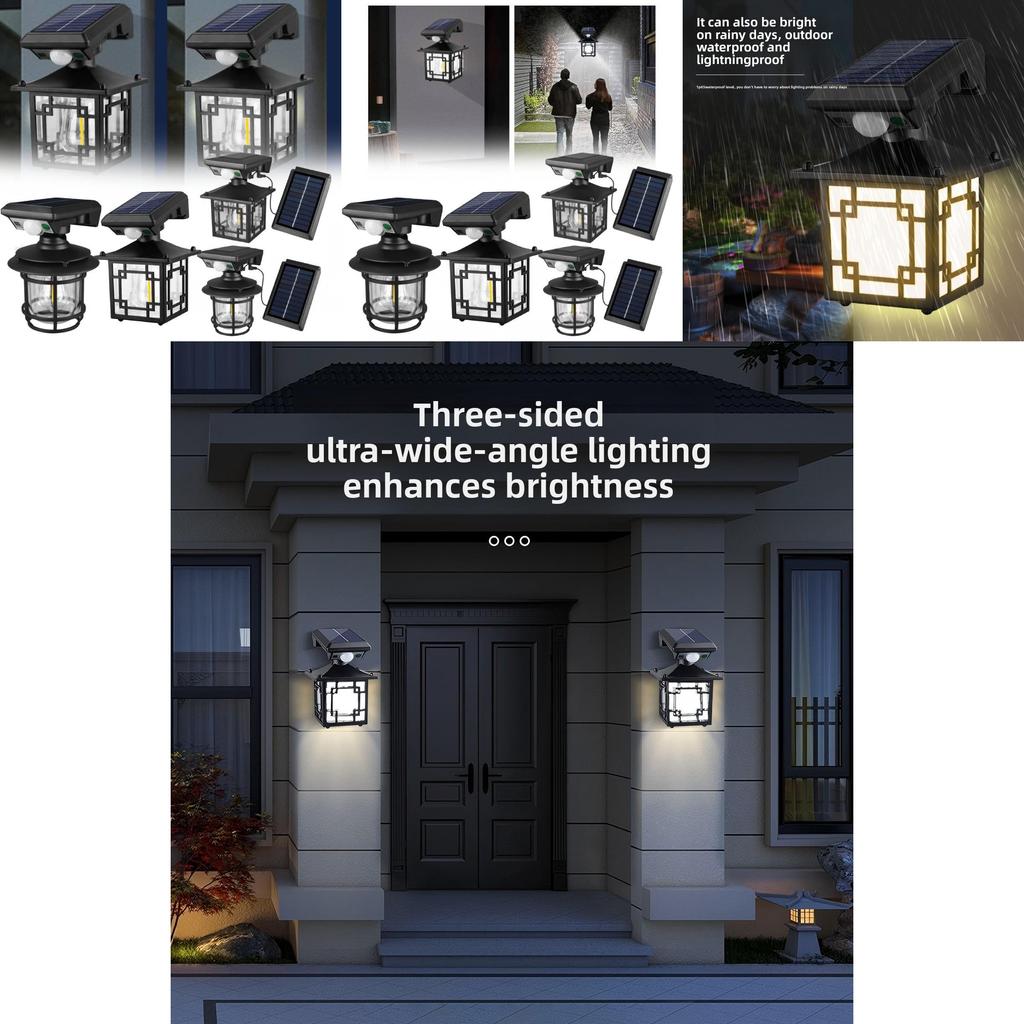 Square Solar Led Wall Lamp With Remote Control For Patio Pathway Lighting