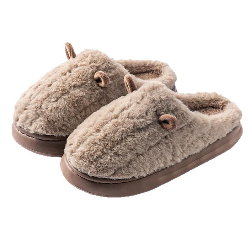 2025 new plush cotton slippers winter indoor home thickened warm couple household cotton slippers