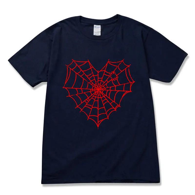 Dark Spider Web Printed Unisexs and Womens Casual Sports Tshirt Couple Modal Fabric Shortsleeved Top Streetwear Graphic Tshirts