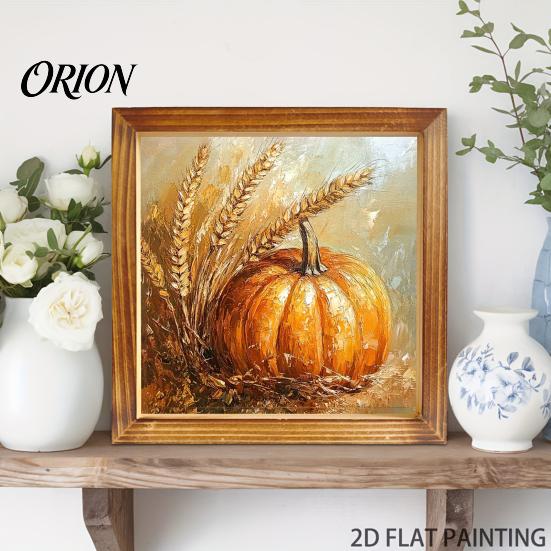 Rustic Solid Wood Picture Frames Wooden Wall Art Frame, Autumn Harvest Pumpkin Wheat Fall Decor, Memory Holder for Photos Farmhouse 2D Flat