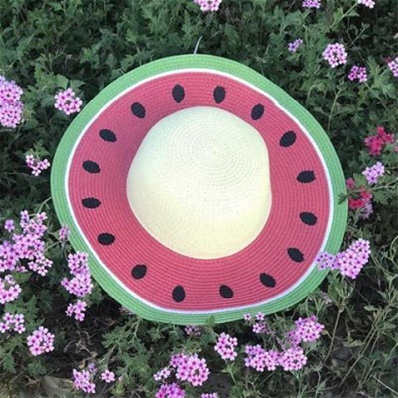 2021 Spring Summer Parent-child Beach Straw Hat Panama Hat Lady Women Watermelon Modeling Straw cap girls outdoor visor Sun Hat